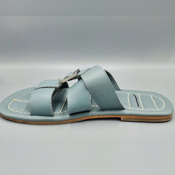 Free People Sandal Sloan Buckle Size 7 and 7.5 Blue (Stormy Sea) NIB - Picture 4 of 8